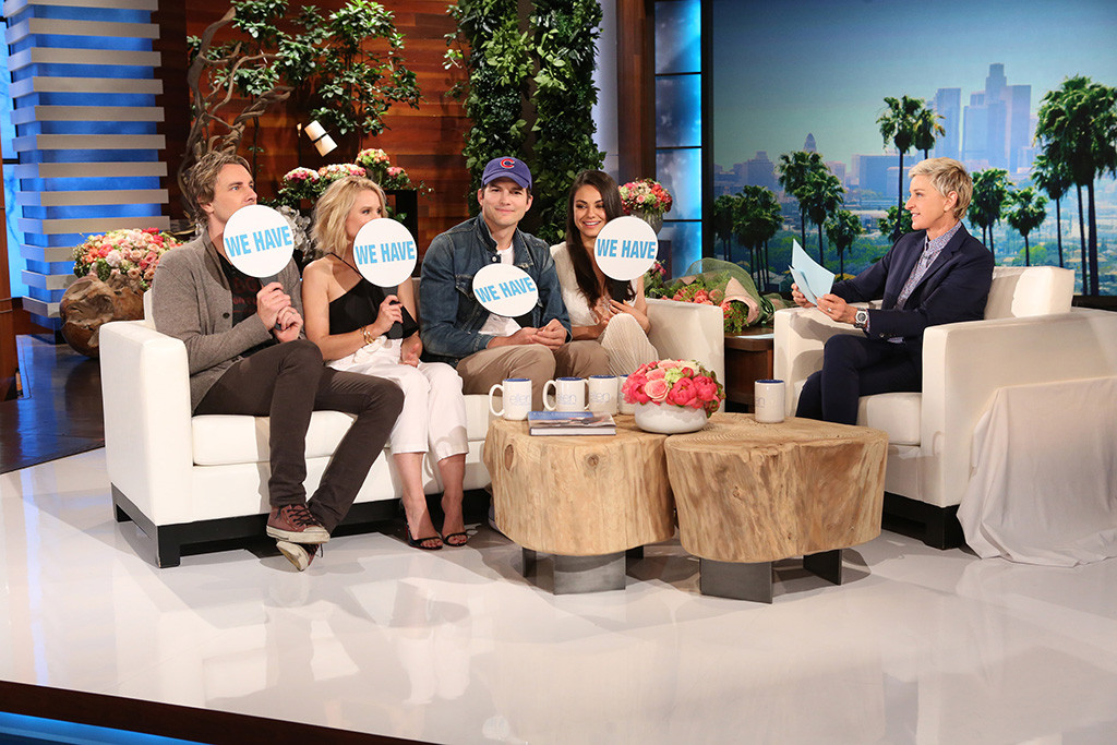 Mila Kunis, Ashton Kutcher, Kristen Bell, Dax Shepard, Ellen DeGeneres Mila Kunis, Ashton Kutcher, Kristen Bell, Dax Shepard, Ellen DeGeneres